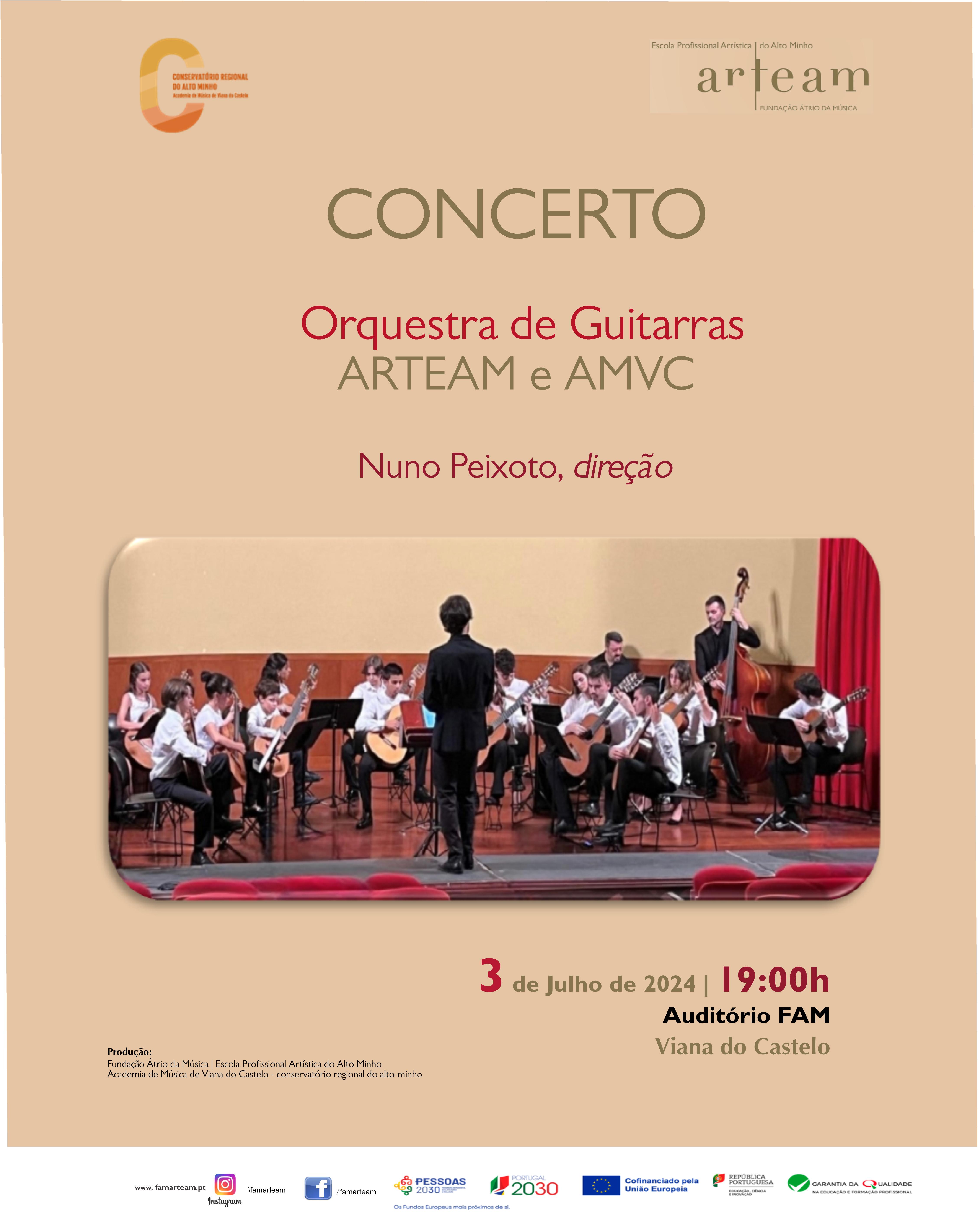 Concerto de encerramento do IV Estágio da Orquestra de Guitarras da ARTEAM e AMVC