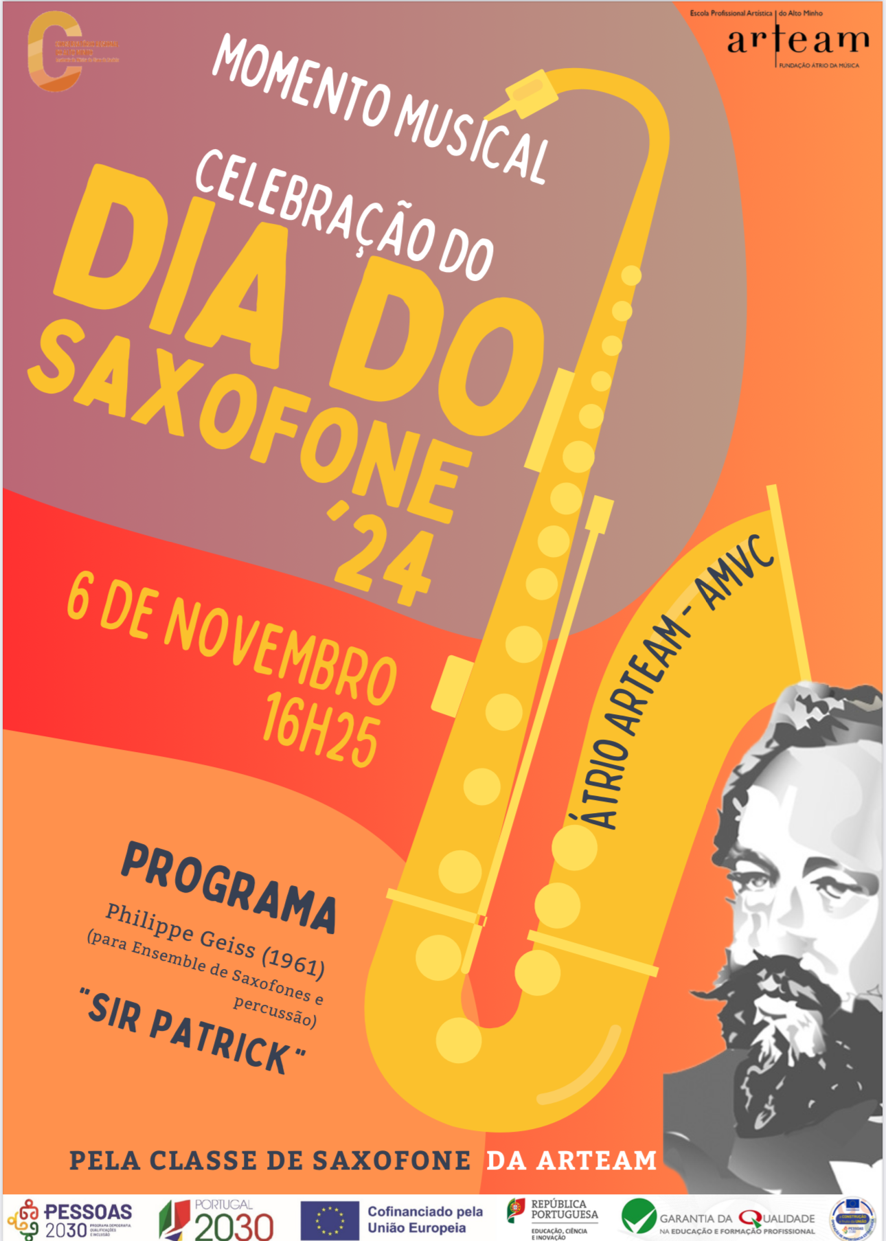 Celebra--se o DIA do SAXOFONE.