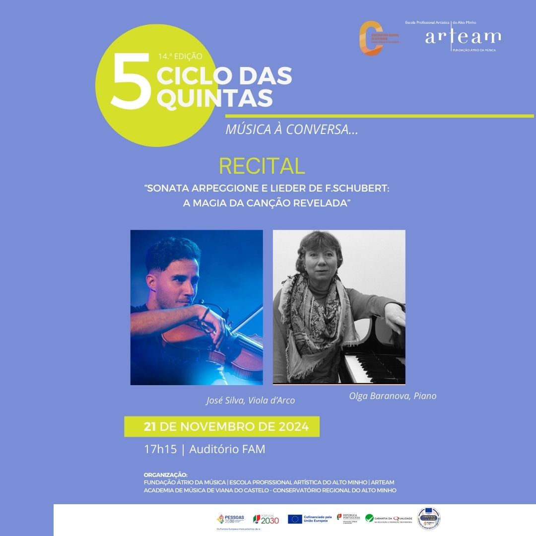 Recital de Viola d´Arco e Piano no Ciclo das Quintas…de novembro